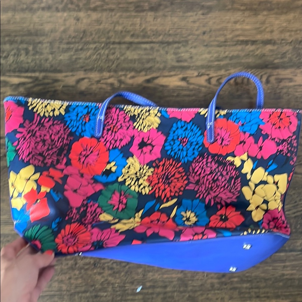 Nine West Blue and Pink Floral Tote Bag - Picture 3 of 8